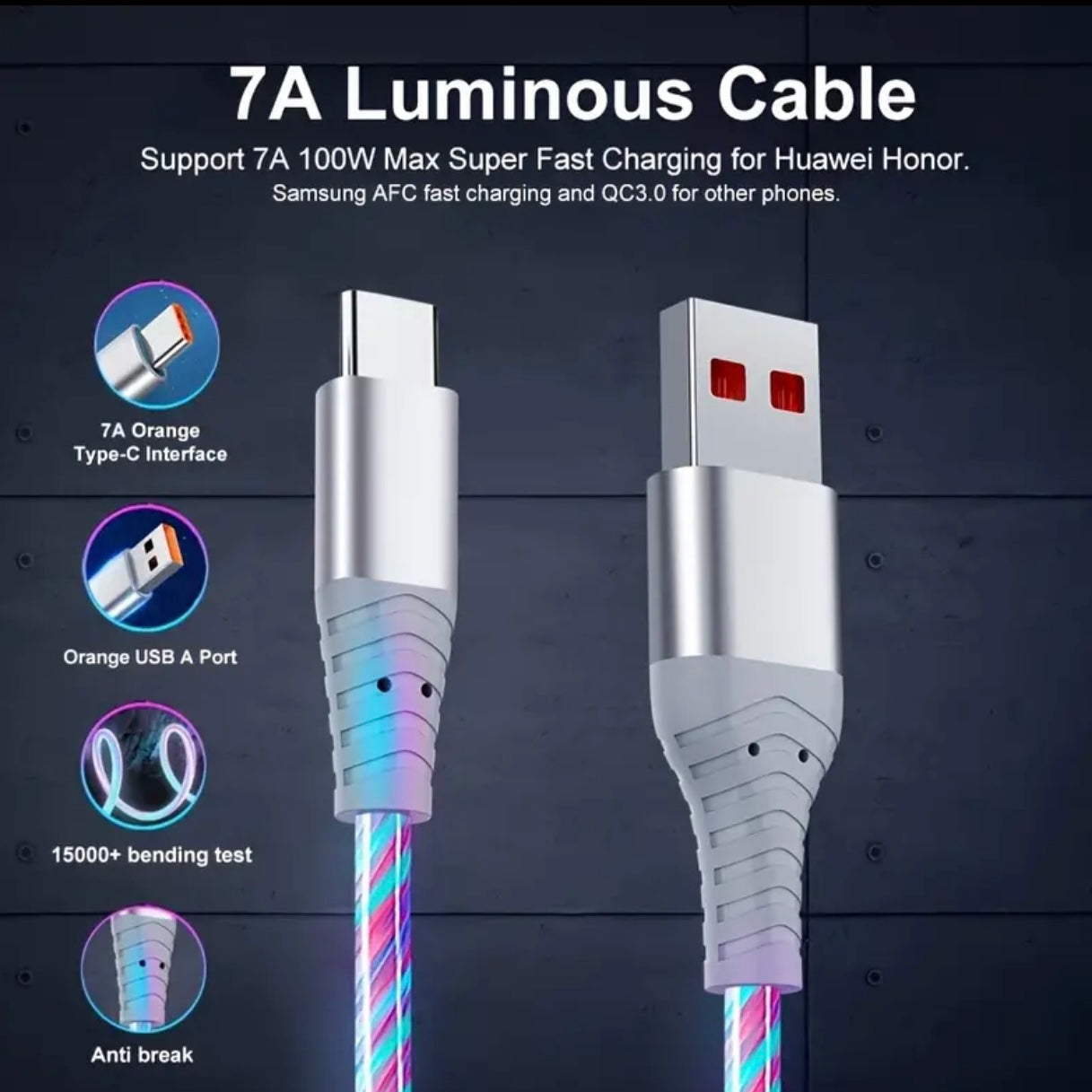 USB-C Kabel leuchtend